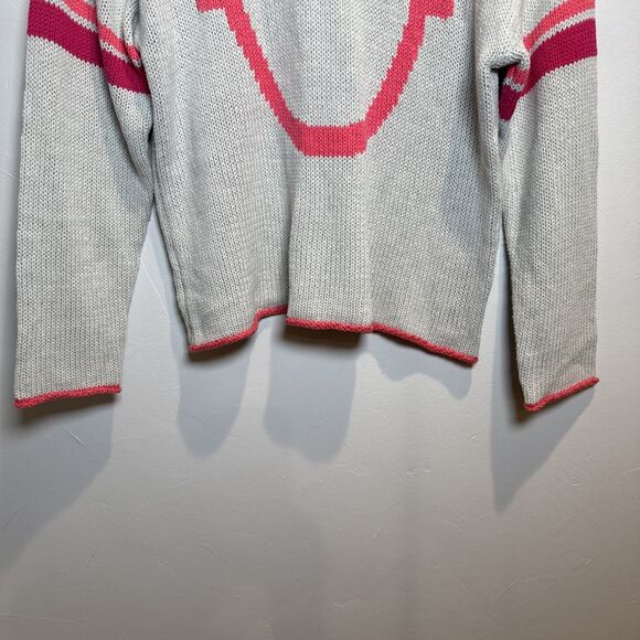 Natural Life Smiley Face Sweater Light Gray Women's Size XS/S - Picture 3 of 12